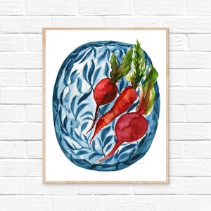 Vegetables Print, Kitchen Art, Botanical Illustration