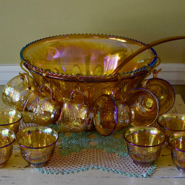 Amber Carnival Glass Etsy