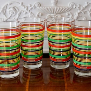 Vintage Fiesta Fiestaware Glassware Fiestaware Striped Tumblers