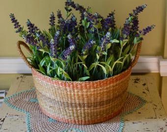 Basket of Faux Lavender Plants 6 Plants Plus Basket Artificial Lavender Plants From Germany