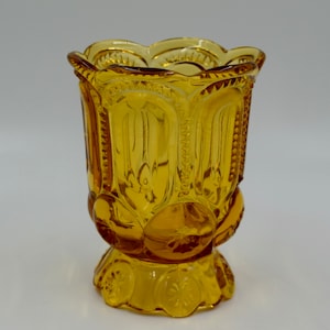 LE Smith Amber Moon & Stars Vase or Candle Holder