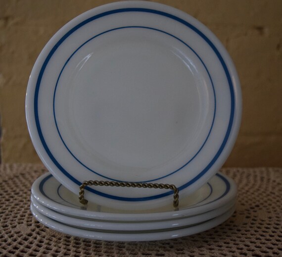 Pyrex Turquoise Laurel Leaf Dinner Plate Corning Milk Glass Autumn Bands USA 703 