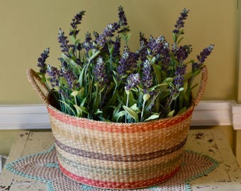 Basket of Faux Lavender Plants 6 Plants Plus Basket Artificial Lavender Plants From Germany