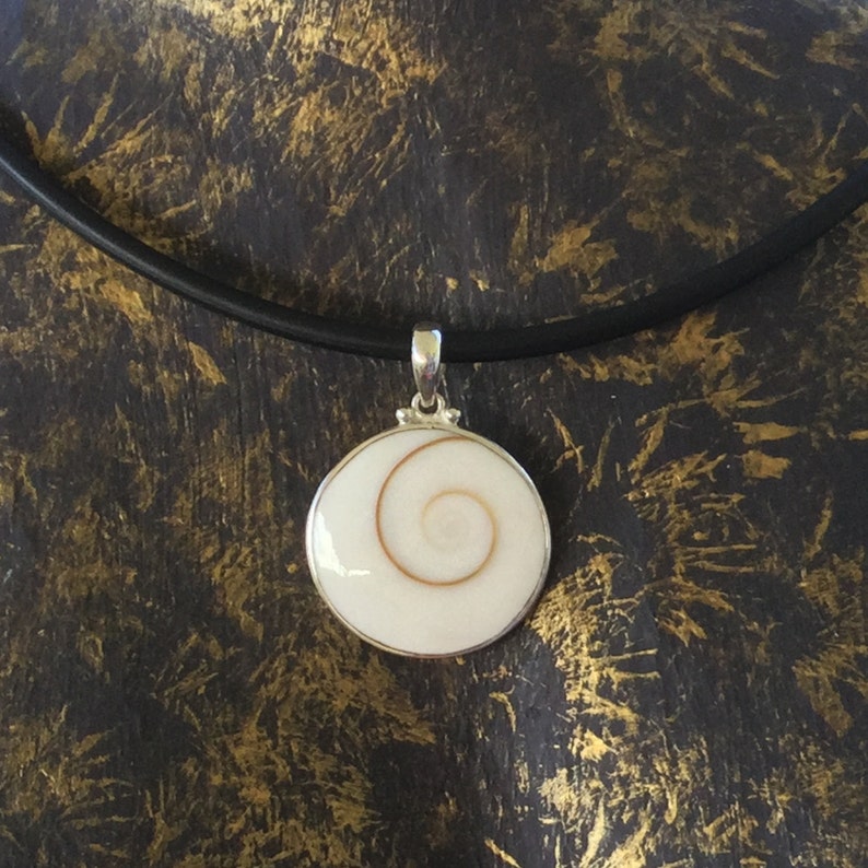 Eye of Shiva Sterling Silver Pendant Oracle for Flow of Life ~ Mermaids Money Shiva Shell