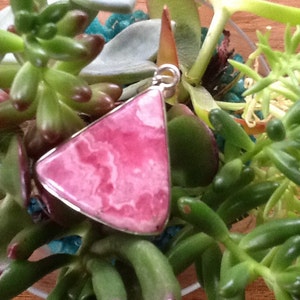 Natural Rhodochrosite 925 Sterling Silver Pendant