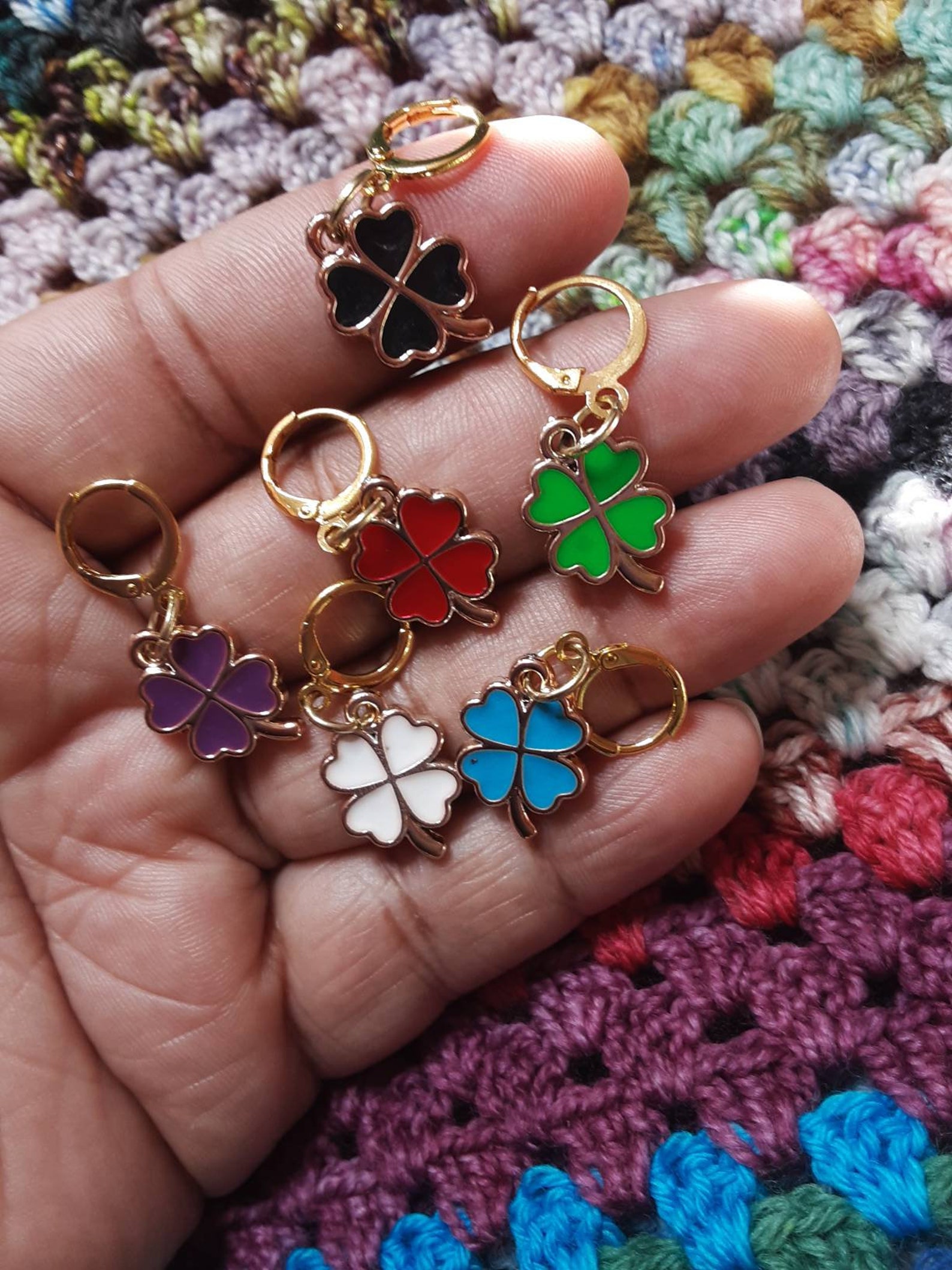 ESM8 Four Leaf Clover Stitch Marker Progress Keeper for Both Etsy