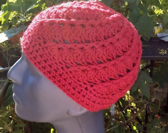 E21h6 red spiral divine hat kufi beanie skullcap hat crochet large