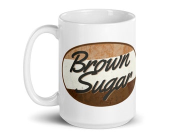 Brown Sugar White glossy mug