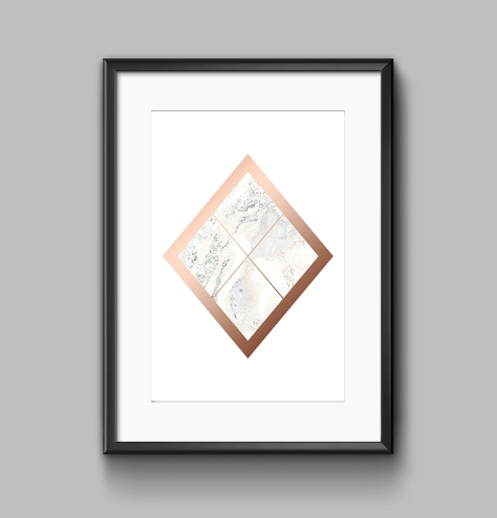 Geometric Rose Gold Printable Wall Art Set of 2 Luxe Decor Etsy Australia