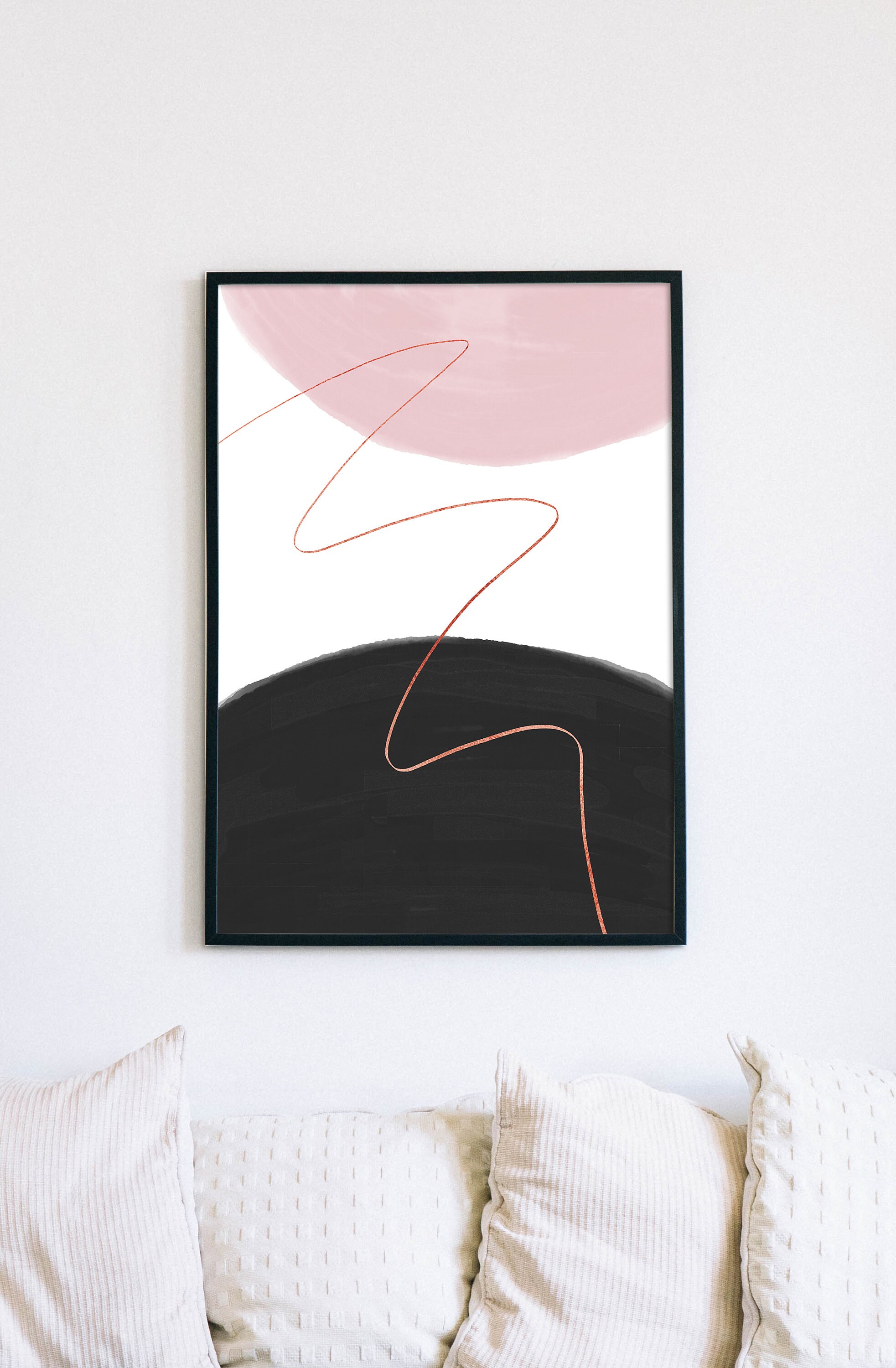 Rose Gold Printable Wall Art, Modern Abstract Art Print, Contemporary