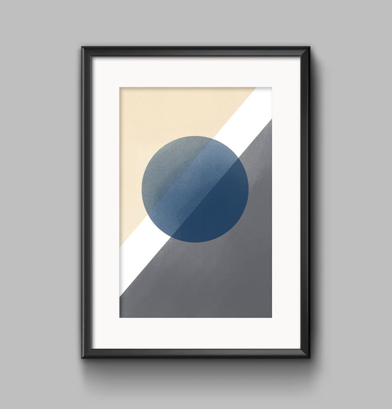 Blue Gray and Tan Wall Art Set Printable Art Scandinavian Etsy