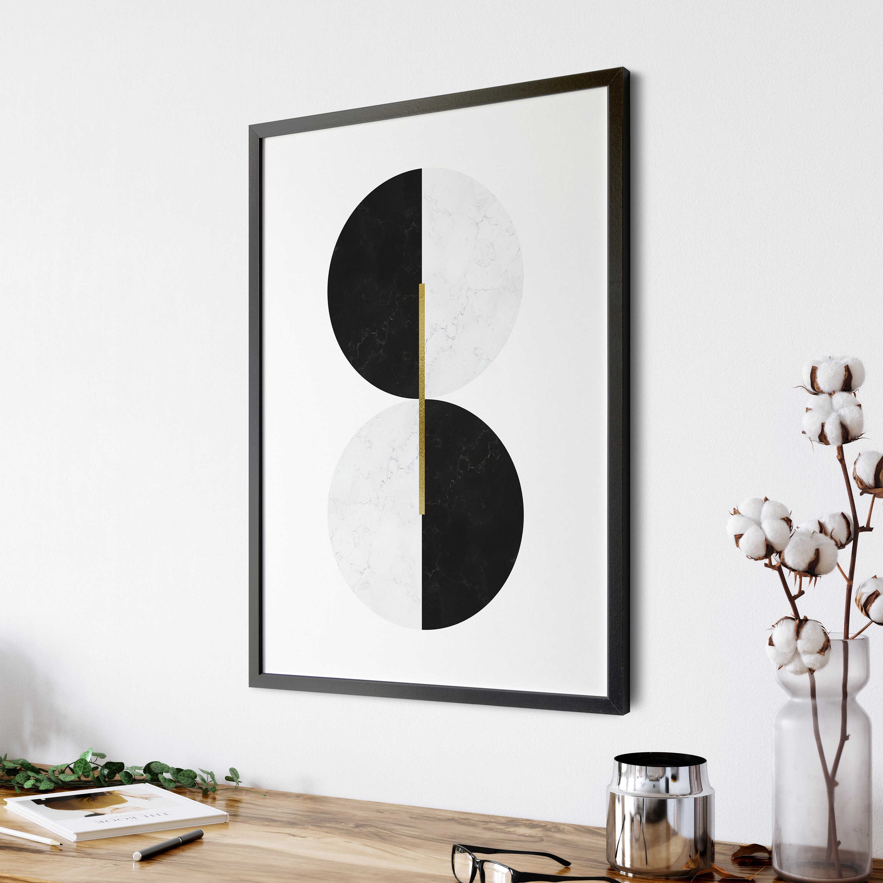 Gold and Marble Geometric Printable Wall Art Scandinavian Etsy