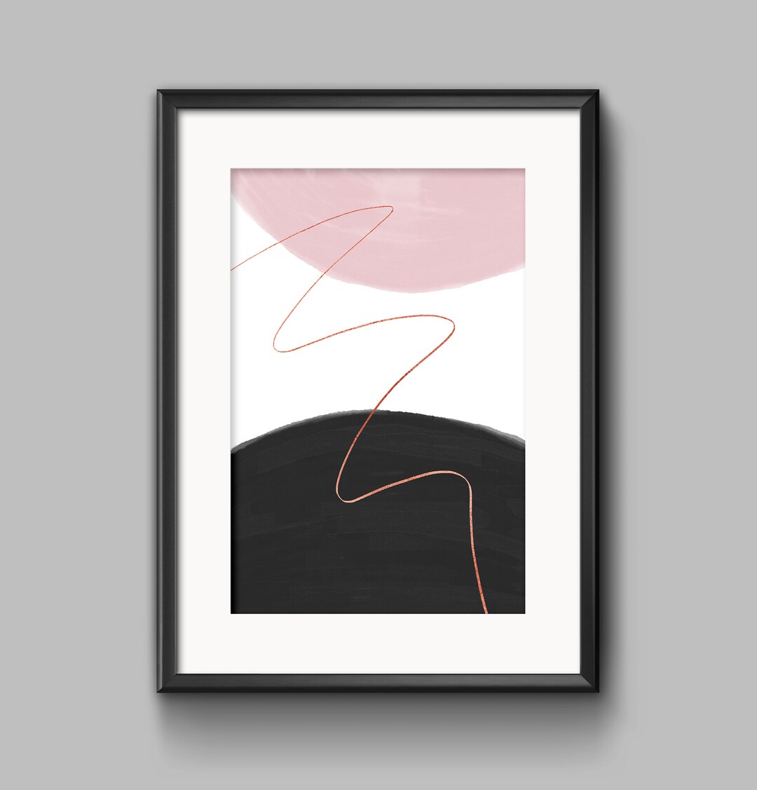 Rose Gold Printable Wall Art, Modern Abstract Art Print, Contemporary