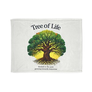 Manta de felpa de poliéster con temática de árboles / Manta acogedora con estampado de bosque