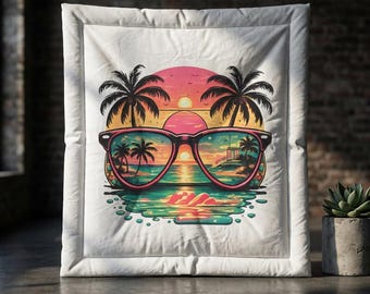 Sunrise Blanket Cotton Comforter | Bold Catchy Sunrise Design