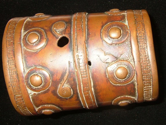 Konyak Nagaland bronze cuff bracelet, sand cast, … - image 1