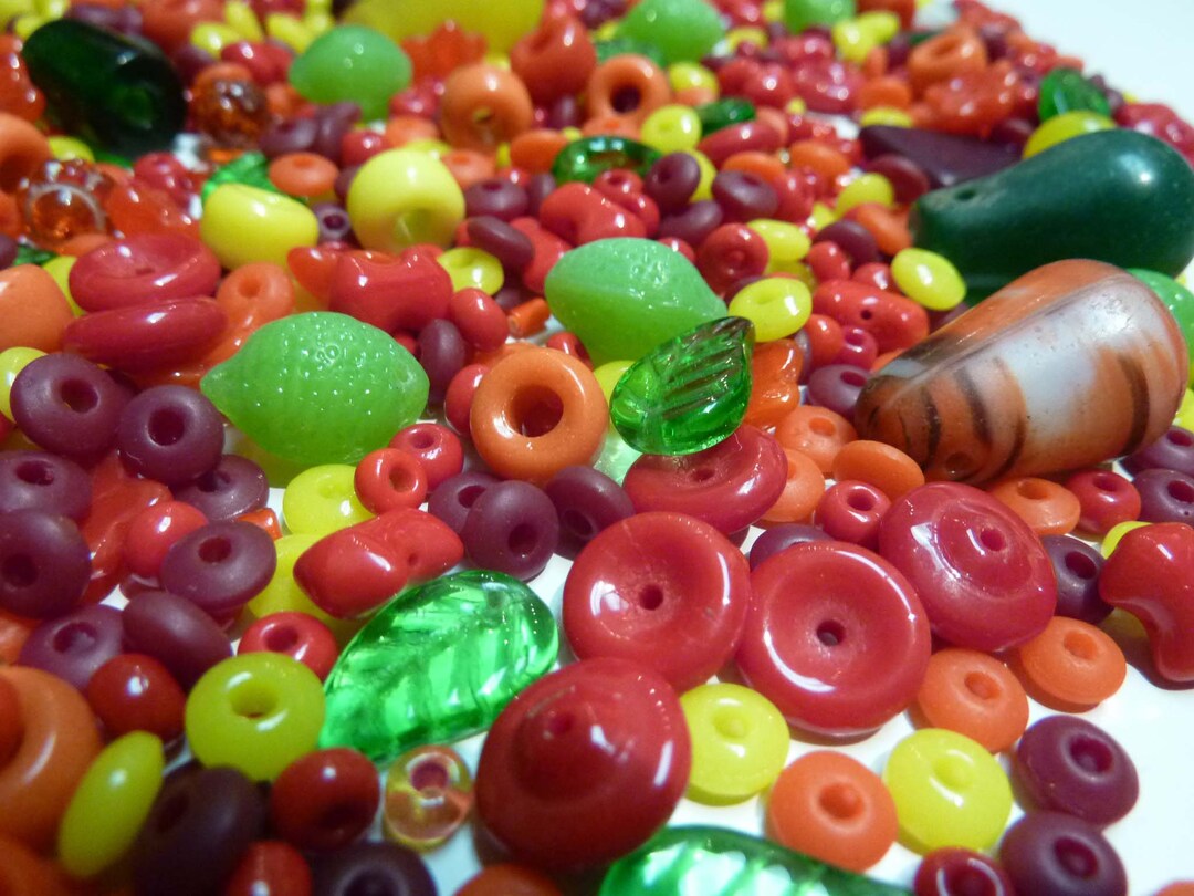 Vintage Bead Mix, Czech Pressed Glass, Bohemian African Trade, Dun Duns ...