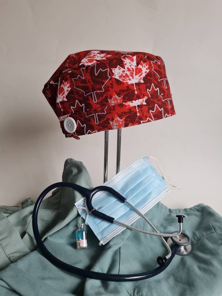 Buttons Scrub Cap Unisex Surgical Cap 
