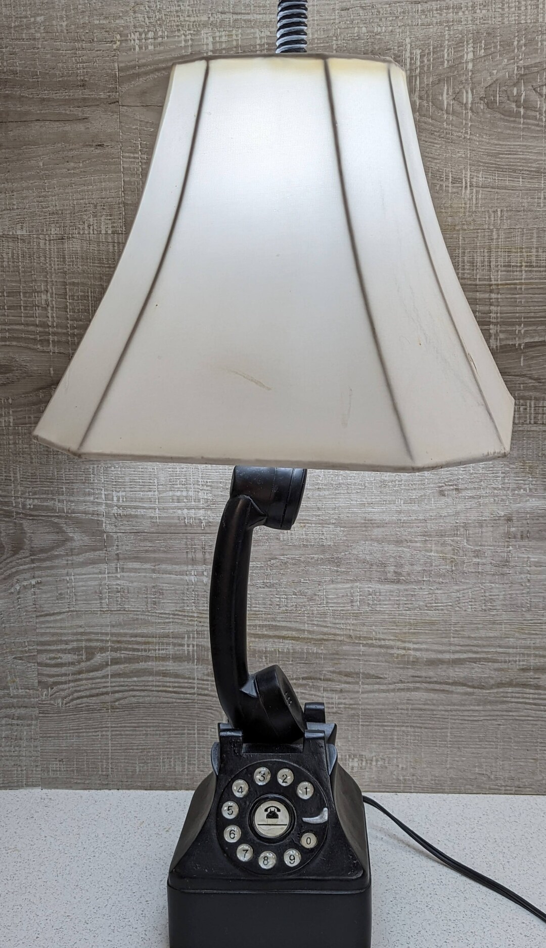 Very Unique Hand Carved Rotary Dial Phone Lamp Etsy