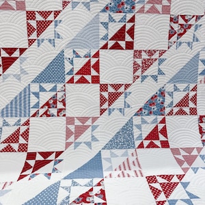 Liberty Stars and Stripes Quilt Pattern | Patriotic Star Quilt PDF | Quilts of Valor Pattern | Red White Blue Quilt Design