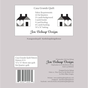 Casa Grande Quilt Pattern PDF –House Quilt Pattern –Beginner Friendly Modern Quilt –72x72 Throw Quilt–Farmhouse Quilt –Heart Accent Quilt image 6