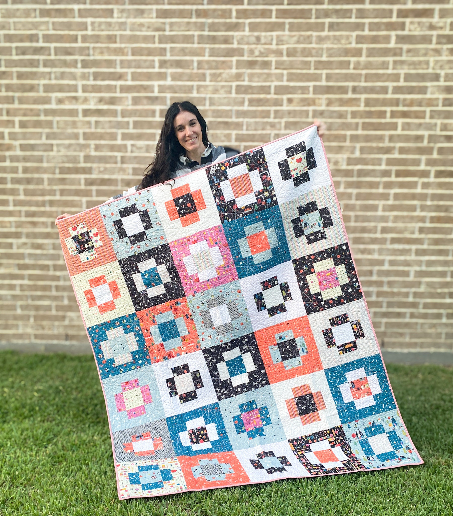 Weaver Street Quilt Pattern PDF | Fat Quarter Friendly | Scrappy Modern Quilt Pattern | Beginner Halloween Quilt Pattern |Easy Holiday Quilt