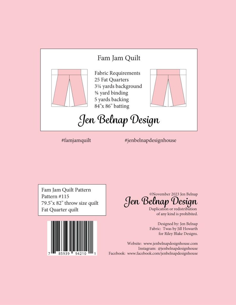 Fam Jams Quilt Pattern | Pajama Quilt | Christmas Quilt Pattern | Fat Quarter Friendly Quilt | PDF Quilt Pattern Download image 8