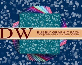 Bubbles 12x12 - DIGITAL  High Resolution - Background, Scrapbooking - Bubbles in 14 Select Colors - INSTANT DOWNLOAD - .png files