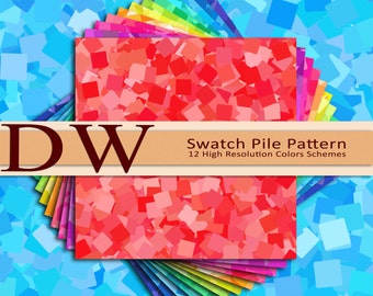 Color Swatch Pile Pattern - Digital Files - 12 HIGH Resolution Color Combinations 12"x12" - INSTANT download - .png files