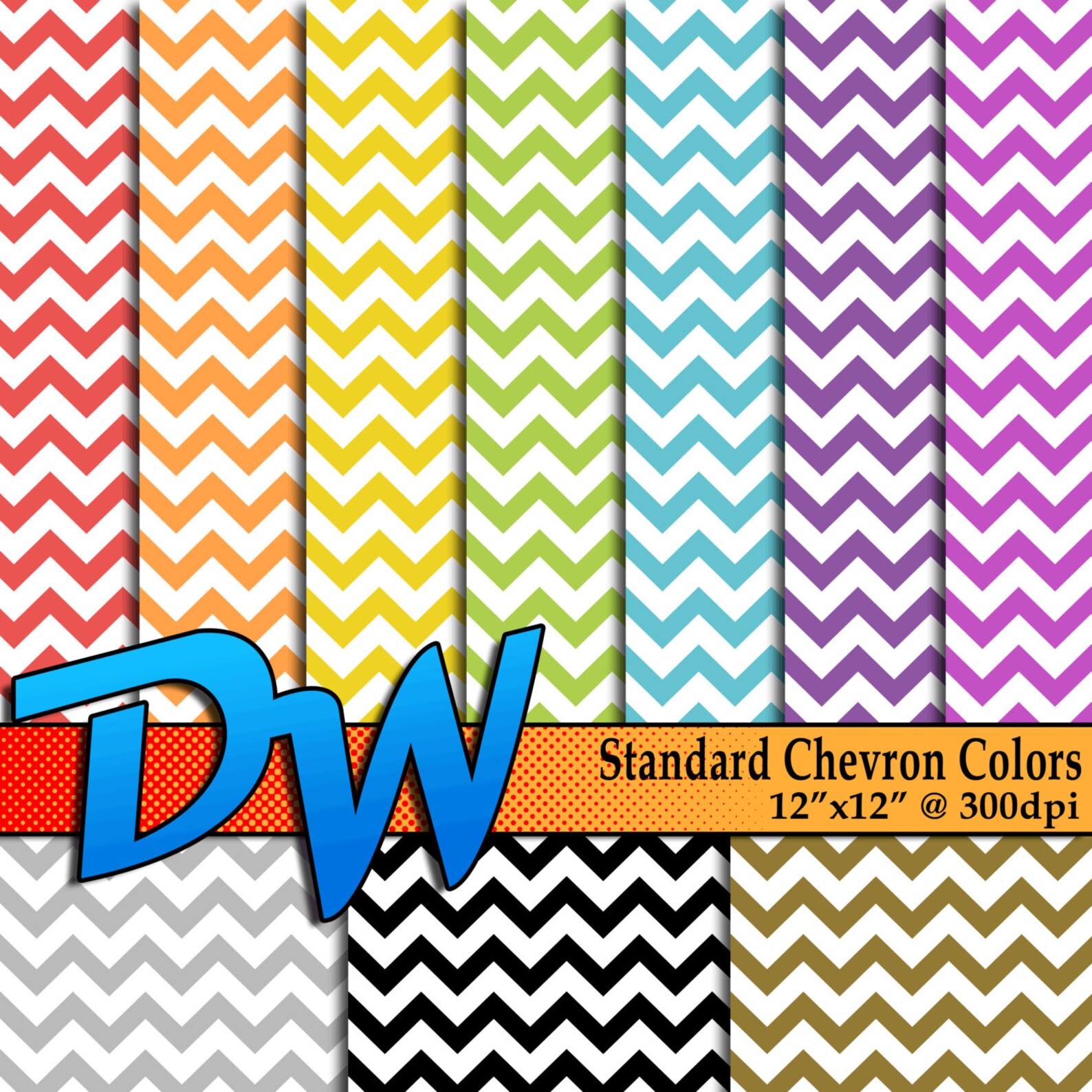 CHEVRON - Standard Color 10 Pack ! - High Resolution 12