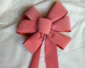 Velvet Vintage Pink Bow, Wedding Bow, Wedding Reception Bow, Large 12 Inch Velvet Bow, Church Pew Bow, Antique Velvet