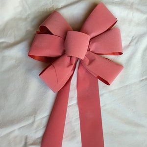 Velvet Vintage Pink Bow, Wedding Bow, Wedding Reception Bow, Large 12 Inch Velvet Bow, Church Pew Bow, Antique Velvet