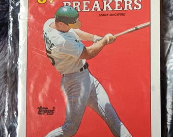 Mark McGwire, 1987 Rekordbrecher Mark McGwire, Baseball-Sammelkarte, Topps-Baseballkarten, Sammelkarten, Cooperstown, Fehler-Topps-Karte