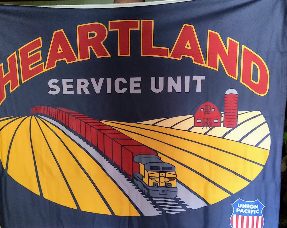 Railroad Decorative Throw Blanket Union Pacific Train Etsy