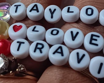 Taylor n Travis Bracelet, Taylor Loves Travis, Taylor Engagement, Eras, Travis and Taylor, Power Couple, Chief Bracelet, Kelsey Swift