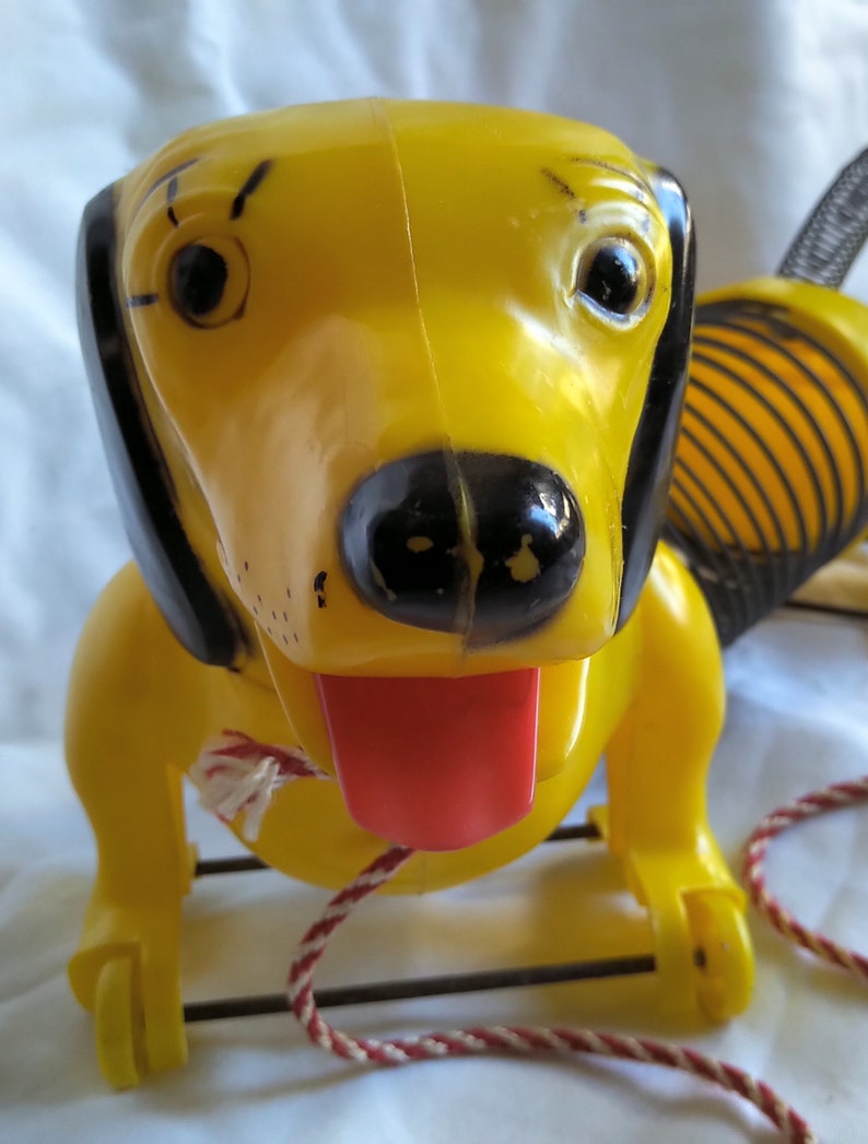 Slinky Dog Vintage Pull Toy With Original Box RARE Vintage Etsy