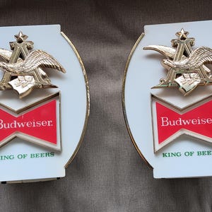 RZADKIE kinkiety Budweiser Beer, Para kinkietów Budweiser, Kinkiet Vintage Budweiser Light, Prezent na Dzień Ojca, Dekoracja Dekoracyjna