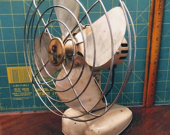 Ventilador, Ventilador Vintage, Ventilador Vintage Coast Air, Ventilador Vintage para Electrodoméstico, Ventilador de Escritorio Summer Time, Ventilador Industrial de Metal
