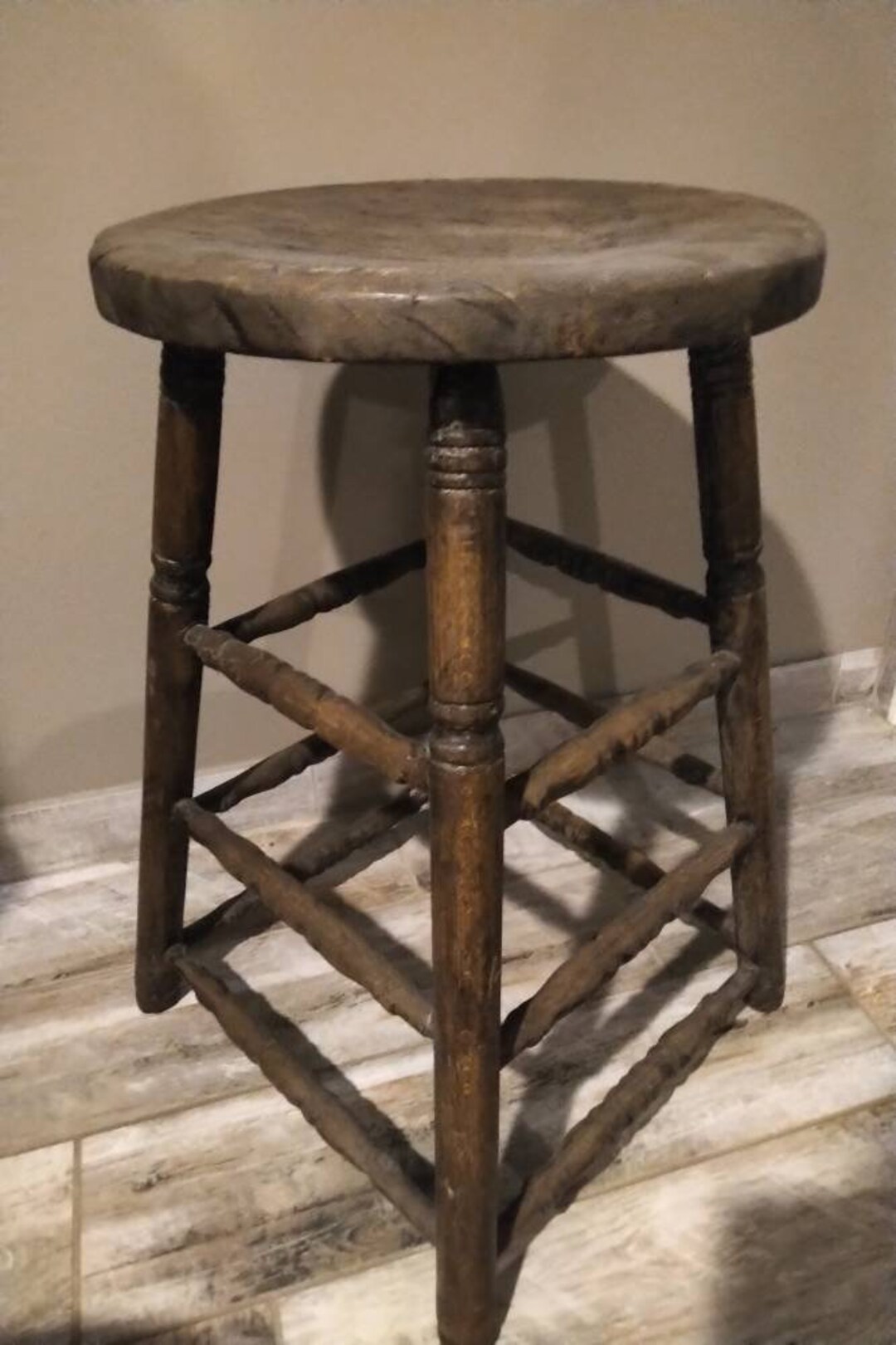 Primitive Wood Step Stool, Antique Wood Stool, Rustic Farmhouse Stool ...