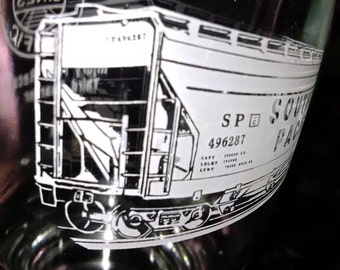 Rare Vintage Southern Pacific Glass Mug, UP, SP, Railroad, trains