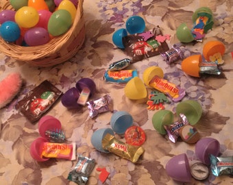 Easter Eggs Pre-Filled w Toys, Easter Basket Stuffer, Easter Egg Hunt, Easter Centerpiece, Springtime Fun
