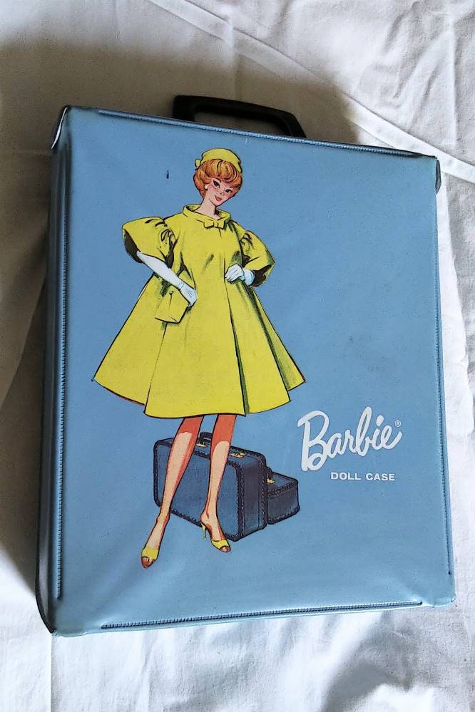RARE Barbie Doll Case, Vintage Blue Barbie Accessory Case, 1960s
