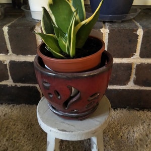 Primitive Tiny Wood Stool, Rustic White Mini Stool Plant Stand, Flower Pot Stand, Garden, Hearth Stool, Farmhouse Plant Stand
