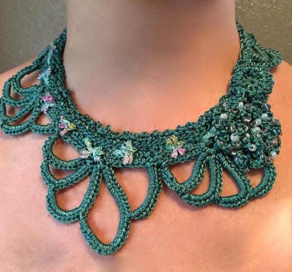 This Lush Free-form Crochet Choker Will Enhance Her Uniqueness - Etsy