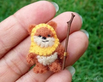 Miniature Felt Ewok Plush l Handmade Star Wars Toy