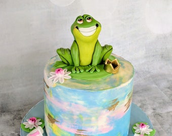 Fondant Frog Prince cake topper