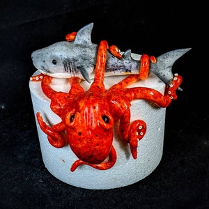 Shark and Octopus Fondant Cake Topper