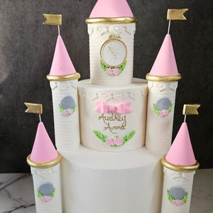 Fondant Princess Castle Towers cake set DIY image 3