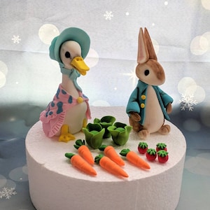 Fondant Peter Rabbit inspired Vintage style Jemima Duck