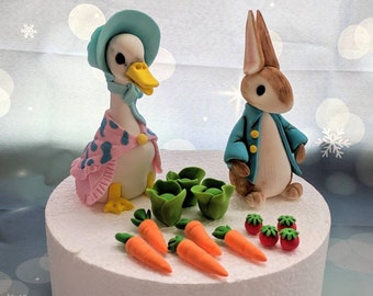 Fondant Peter Rabbit inspired Vintage style Jemima Duck